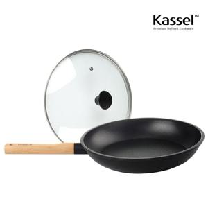 하이브리드(Hybrid) 인덕션(IH) 휠우드 티타늄  프라이팬 24cm + 유리뚜껑