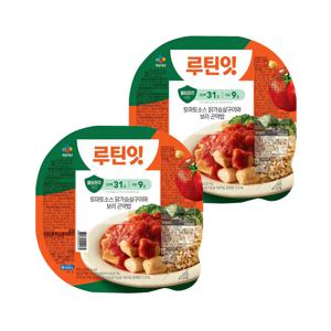 CJ 루틴잇 토마토소스 닭가슴살구이와 보리곤약밥 391g x2개