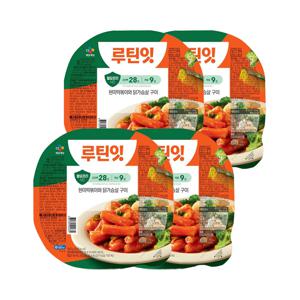 CJ 루틴잇 현미떡볶이와 닭가슴살구이 352g x4개