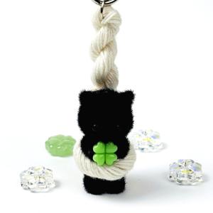 클로버 액막이 고양이 키링 키홀더 열쇠고리 립밤키링 가방키링