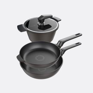 뉴캐스트 초콜릿 IH 프라이팬 3종세트 (팬24cm+궁중28cm+양수냄비20cm)