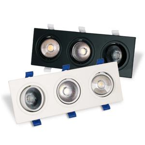 엘포스 LED 다운라이트 멀티 매입등 사각 3구 MR16 일체형 COB 24W 플리커프리