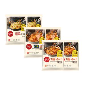 햇반 쿡반 볶음밥 새우 420g *2개+스팸김치 440g *2개+차돌깍두기 410g *2개