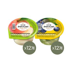쁘띠첼 푸딩 과일젤리 복숭아 210g x12개+포도 210g x12개