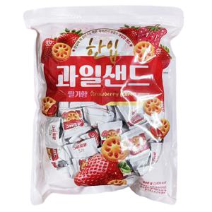 한입 과일 샌드 딸기향 800g(약130입) 1봉 쿠키