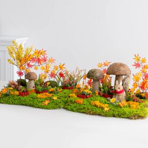 단풍나무 조화 센터피스 녹색 조경 장식 송이버섯 마을 set 114x44x43cm