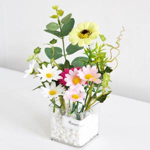 비누꽃 데이지 조화 화분 set 17x19cm 인테리어 테이블 장식 소품 꾸미기