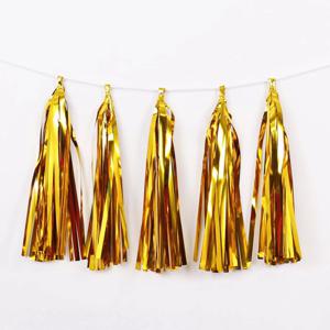 파티 태슬 장식 메탈 골드 생일 가랜드 이벤트 배경 스트리머