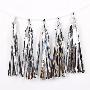파티 태슬 장식 메탈 실버 생일 가랜드 이벤트 배경 스트리머