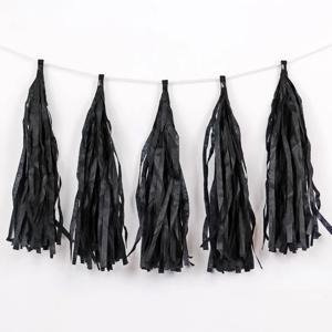 파티 태슬 장식 블랙 생일 가랜드 이벤트 배경 스트리머