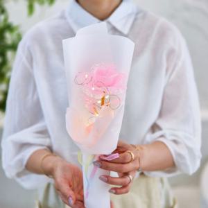 LED 눈꽃 장미 한송이 꽃다발 선물 꽃 조화 졸업식 입학식 발표회 학예회 행사