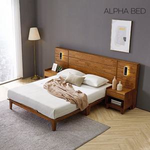 센트 LED 원목 호텔식 평상형침대+매트선택 (SS/Q)