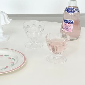 홈카페 빈티지 미니 유리 고블렛잔 와인잔 물잔 음료잔 140ml