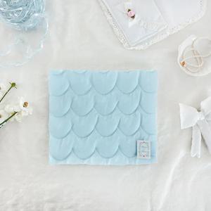 누빔원단 면20수 스카이블루 물결누빔 모찌