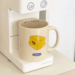 버터 치즈 레터링 머그컵 350ml (홈카페/집들이) 2types