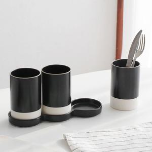 모던 클레이 수저통 도자기 3color 물빠짐 수저 커트러리 보관함 주방 정리