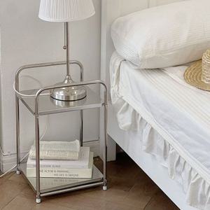 304 스테인리스 스퀘어 미니 선반 조립식 침대 소파 협탁 사이드 테이블 2type