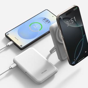 거치형 마그네틱 유무선 동시 충전 휴대용 고속 충전 보조배터리 5000mAh