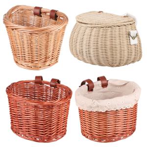 라탄 자전거 키보드 바구니 핸들바 장착 클래식 라탄백 가방 피크닉