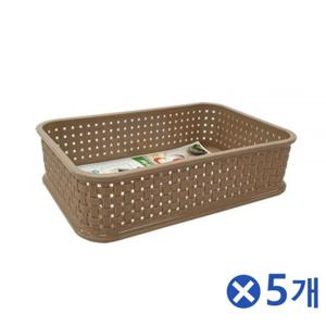 라탄디자인 소품바구니 6호 색상랜덤 책상바구니
