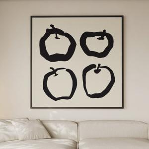 사과그림액자 풍수지리액자 모던 정사각 사과포스터 Four Apples