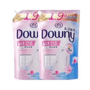 다우니 실내건조 초고농축 섬유유연제 플로럴 블로썸 리필 1.35L x2