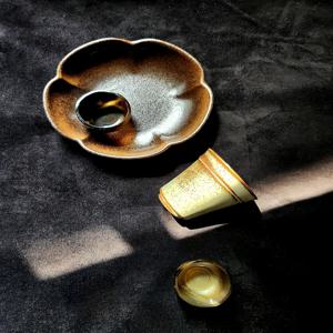밤의 꽃 접시 / 빈티지 플라워 오벌 접시