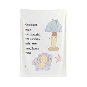 마이하우스 일러스트 담요 벨벳 캠핑 여행 낮잠 이불 A