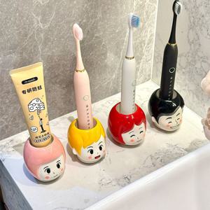 [해외] 감성 모던 가족 칫솔꽂이 4P 세트 세라믹 칫솔 치약 거치대 집들이 선물