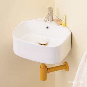 유광 코너 세면대 미니 코너세면기 433W