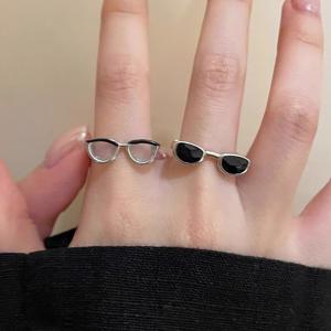 미니어쳐 선글라스 썬글라스 안경 오픈 링 반지 애끼반지 새끼반지 쓸데없는 친구 우정 커플