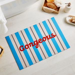 프렌치 스트라이프 규조토 발매트 BLUE 40x60