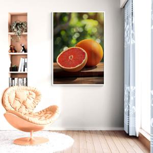 햇살속자몽 그림 알루미늄액자 화이트 신혼 아파트 주방 식사 카페 자몽 인테리어 액자