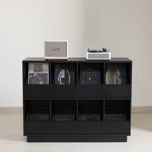 2단 서랍식 LP 수납장 블랙 w1610