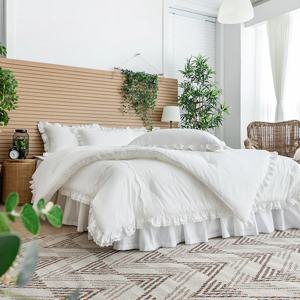 60수 고밀도 순면 차렵이불 웨딩레이스 오프화이트 SS Q K