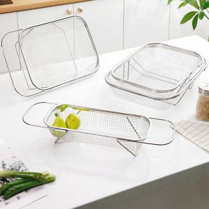 올스텐 타공 길이조절 사각채반 채망 싱크대 바스켓 4size