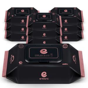 레이온 100% 아기 물티슈 78gsm 세이프 블랙 캡형 70매X10팩