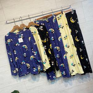 남여공용 초승달 달밤 디즈니 미키 스판 피치 빅사이즈 홈웨어 잠옷 세트