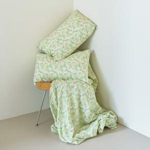 카린 민트 베개커버 - 1P (50X70) 자루형 60수 면 플라워 패턴 포인트 침구