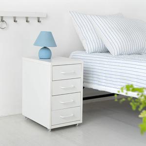 철제 서랍장 4단 이동식 책상서랍장 낮은 틈새 수납장