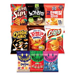 매콤달달 과자(꼬깔콘,치토스,오잉,젤리셔스 등) 9종