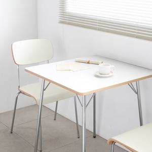 [리퍼] 아토 테이블 화이트 둥근모서리 난연성 목재 철제 테이블