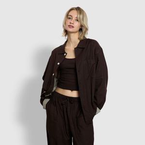 여 이중지 롤업 파자마 셔츠 (3 sizes)(3 colors)