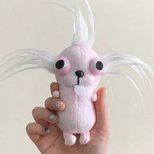 귀여운 강아지 핑크 헤롱헤롱 치와와 메롱 인형 키링