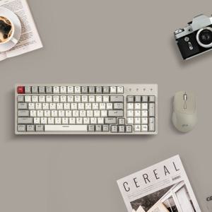 레트로 M 레드 SPRK98 저소음 블루투스 무선 키보드 마우스 세트