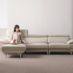 테오 천연 소가죽 소파 4인용
