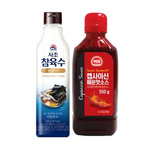 참육수 멸치다시마 500g*1개 +소스레시피 캡사이신매운맛소스 550g*1개