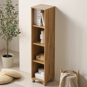 멀바우 틈새 낮은 책장선반 4단 거실 소품 정리함 300