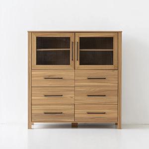 폴라보 서랍장 6칸 유리문형 KC767 라이트브라운 5579.5673