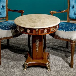 쿠르보 원형 소파 티 테이블